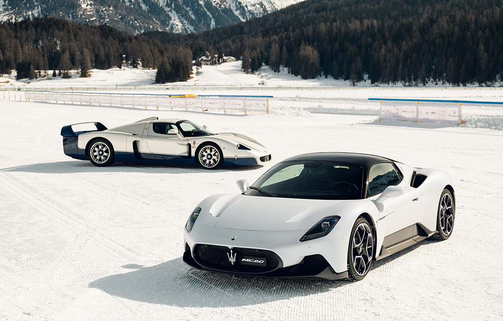 Maserati Aktuelle treffen klassische Modelle auf Eis und Schnee