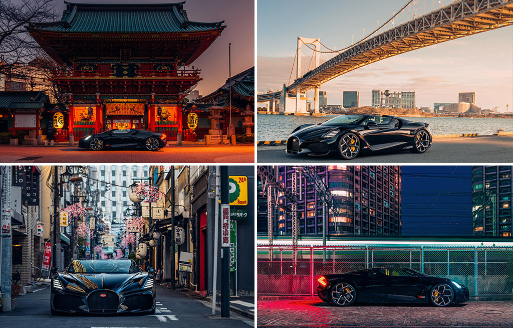 Der Bugatti W16 Mistral setzt in Tokio seine Weltreise fort