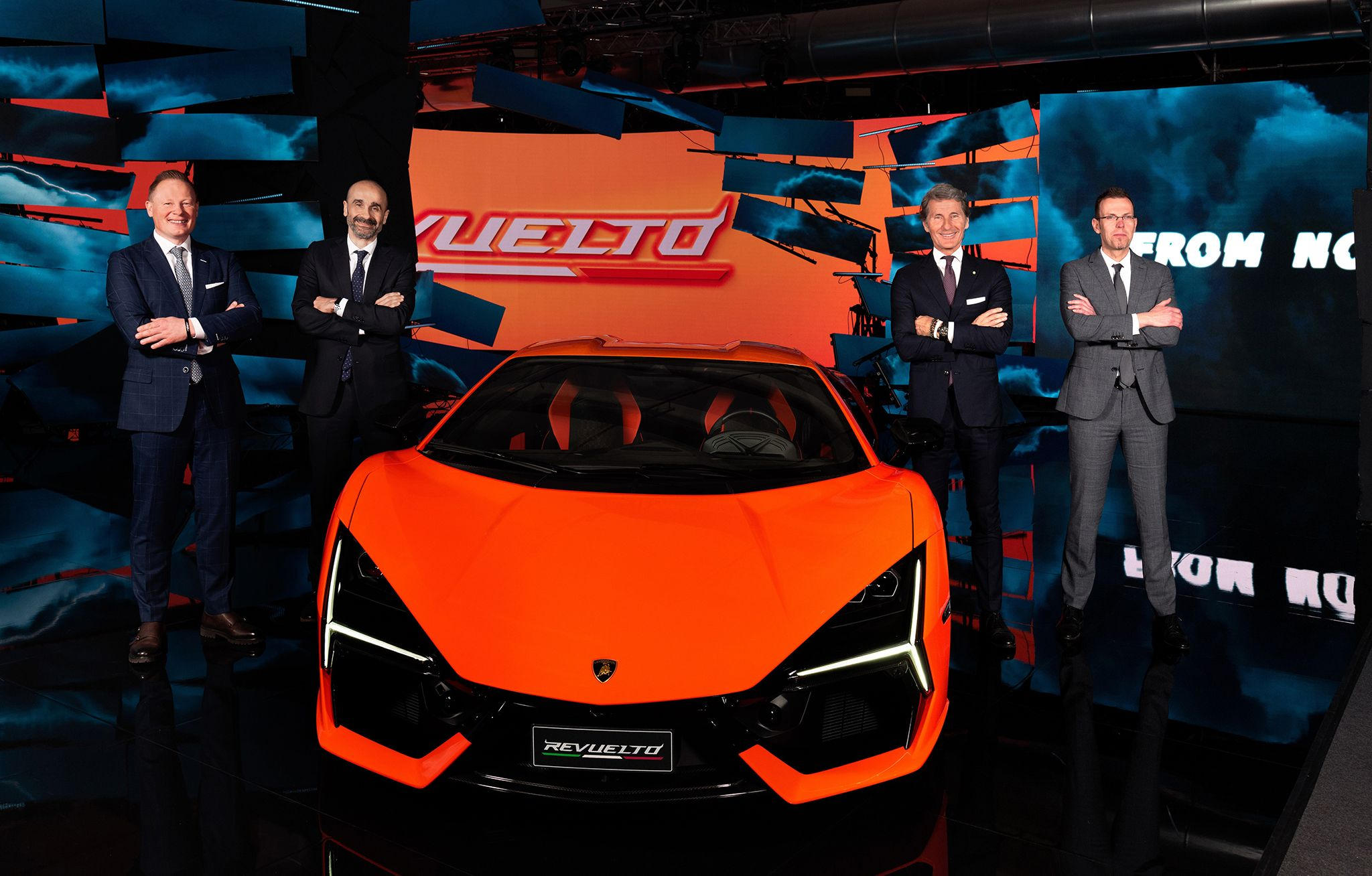 Lamborghini The first super sports V12 hybrid HPEV, unveiled to media, owners and celebrities 