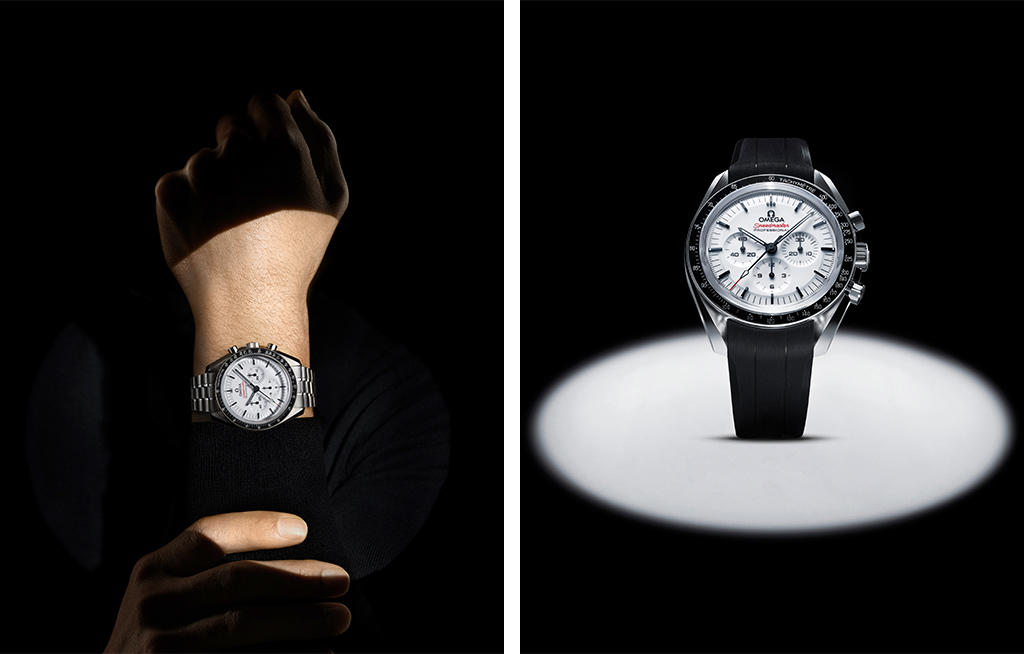 OMEGA présente une nouvelle Speedmaster Moonwatch à cadran laqué blanc magazine cChic Suisse